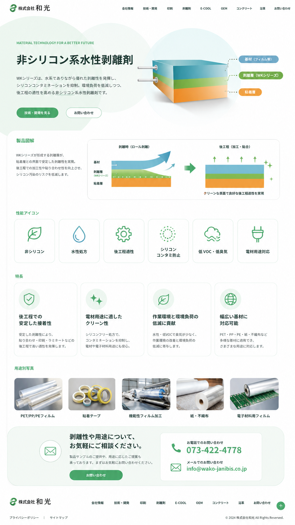 非シリコン系水性剥離剤 製品ページ